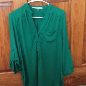 Green three quarter length blouse